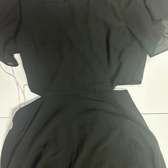 291. Lulu's Black Cutout Maxi Dress Flutter Sleeve - Picture 5 of 6